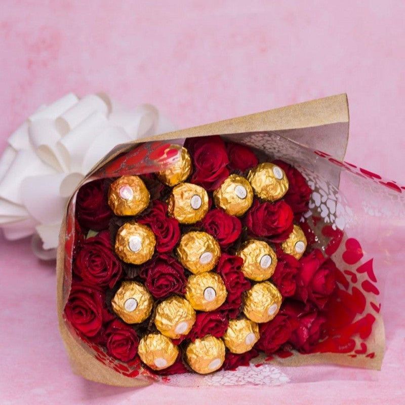 Flower Bouquet with chocolates