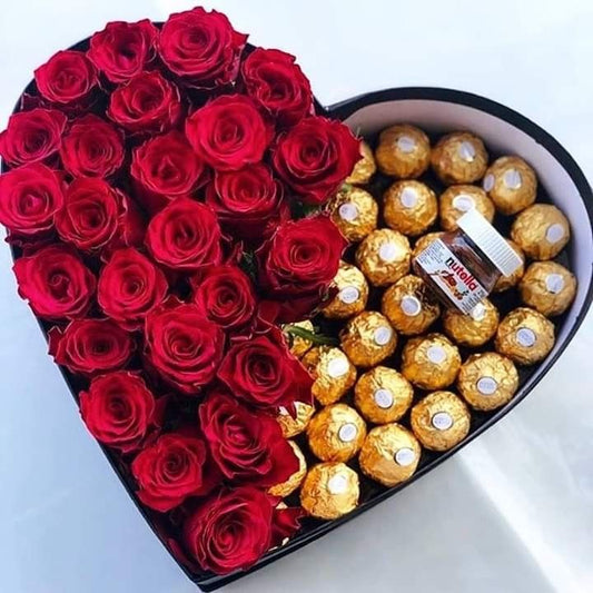 Flower and chocolate for wife