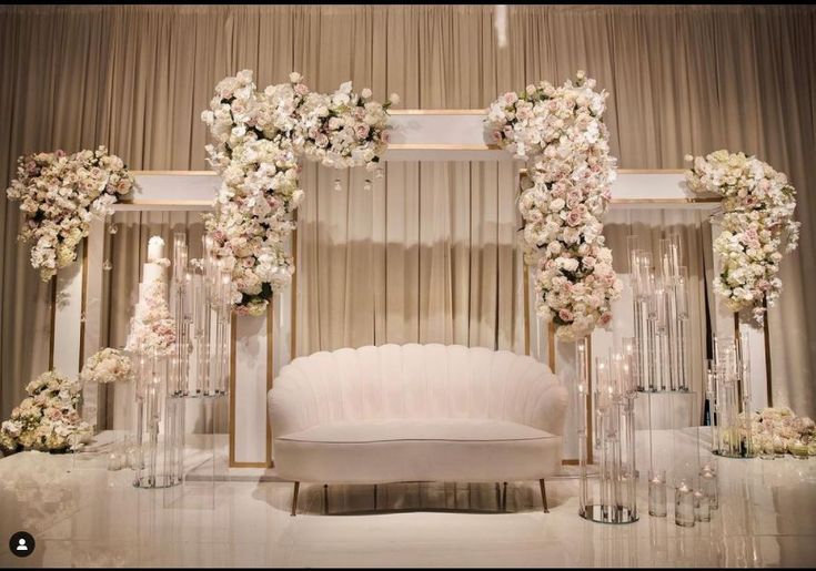 Flower wedding stage decoration