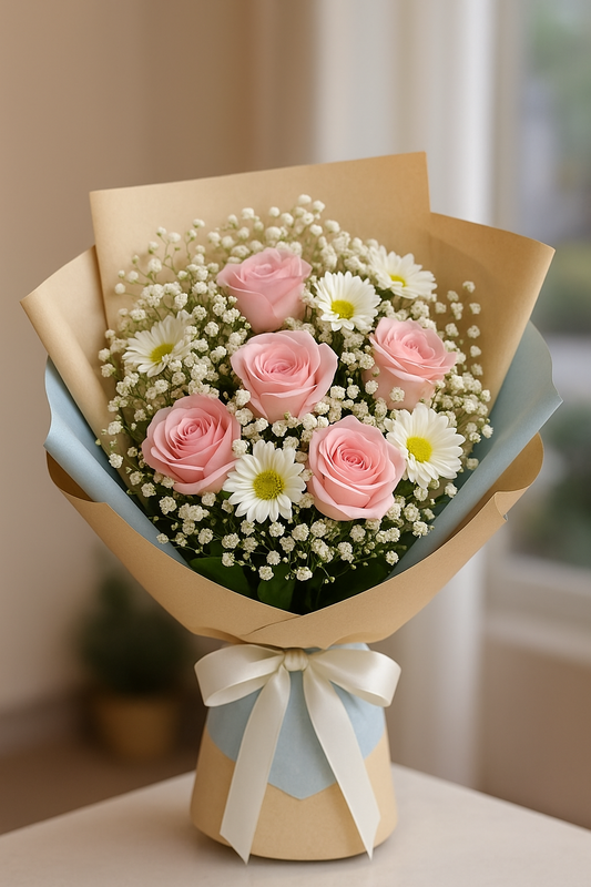 Fresh flower bouquet to welcome a new baby with same-day delivery in Pakistan