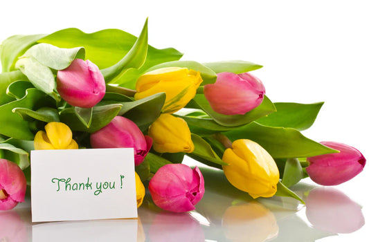 Thank you with flowers