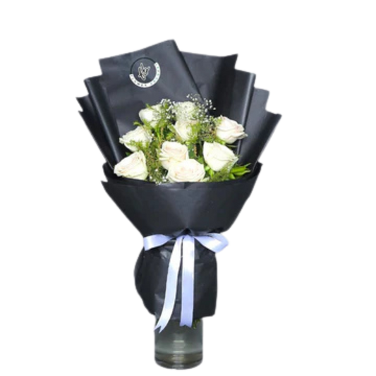 Elegant White Rose Bouquet