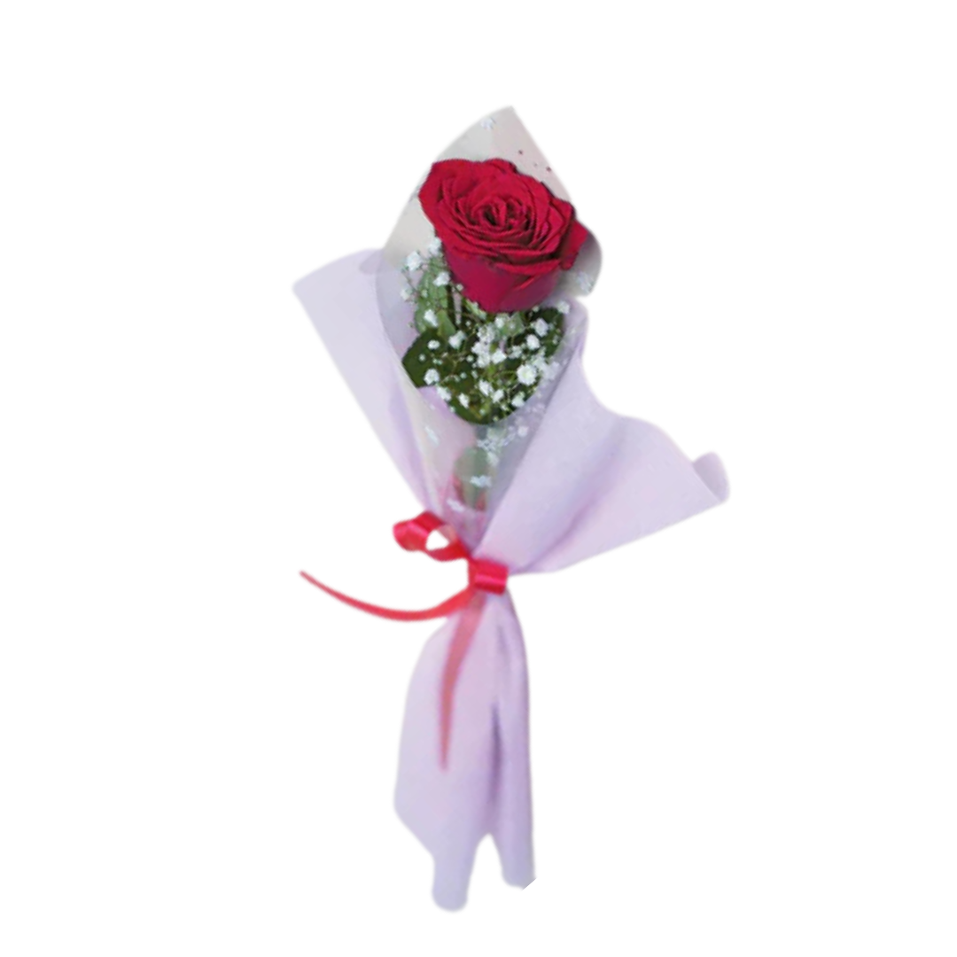 Single Red Rose Bouquet