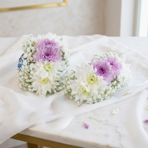 Purple Chrysanthemum Gajra Pair