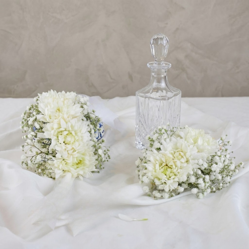 White Chrysanthemum Gajra Pair