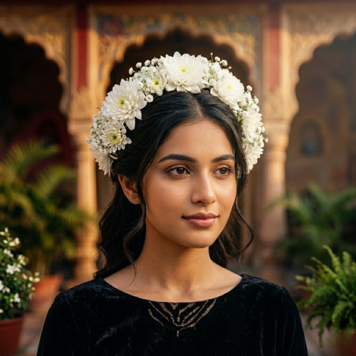 White Blossom Floral Crown