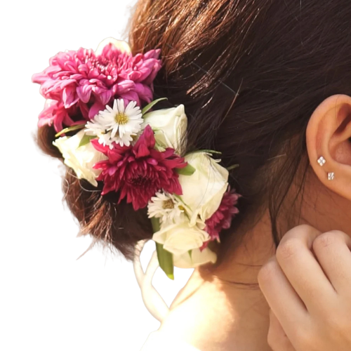 Purple Floral Bun Gajra
