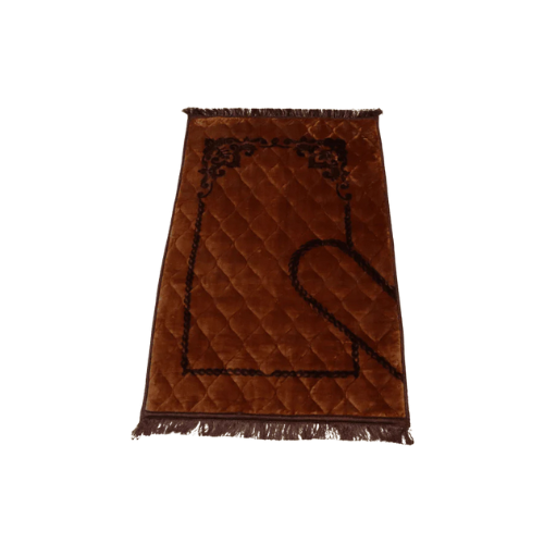 Brown velvet foam couple janamaz – premium padded prayer mat Pakistan, orthopedic prayer rug Lahore