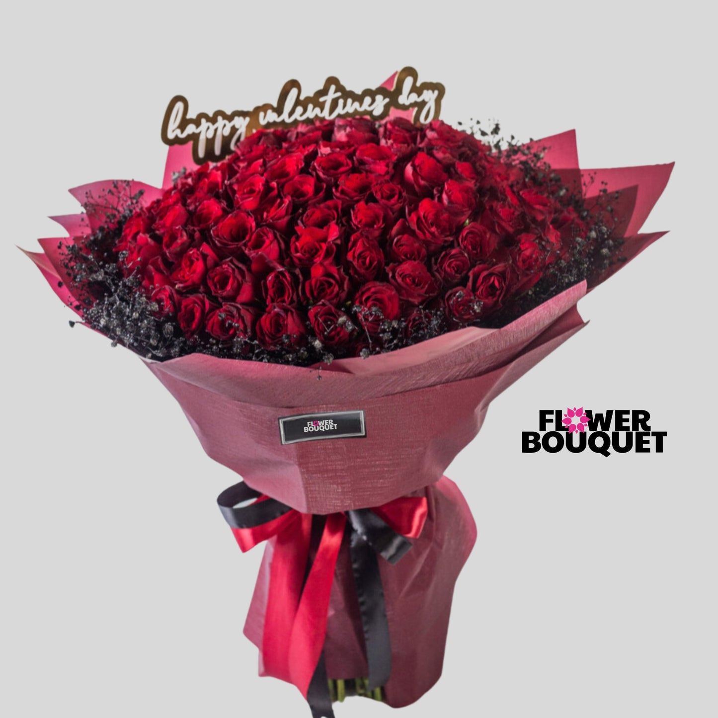 100 red roses big gaint bouquet ith beautiful wraping best for proposal and gifts