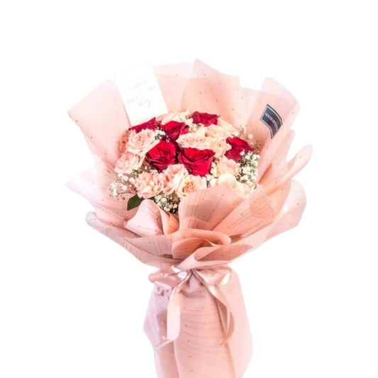 Romantic Red and Peach Bouquet