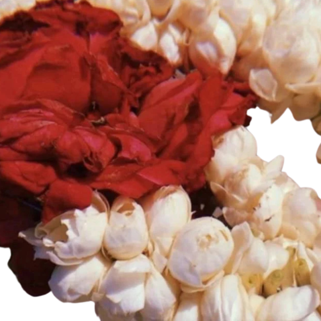 Traditional Red and White Floral Wedding Garland