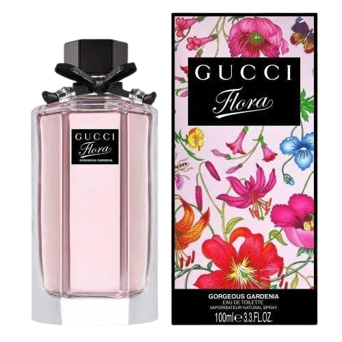 Gucci Flora Gorgeous Gardenia pink perfume bottle – luxury floral fragrance gift for women