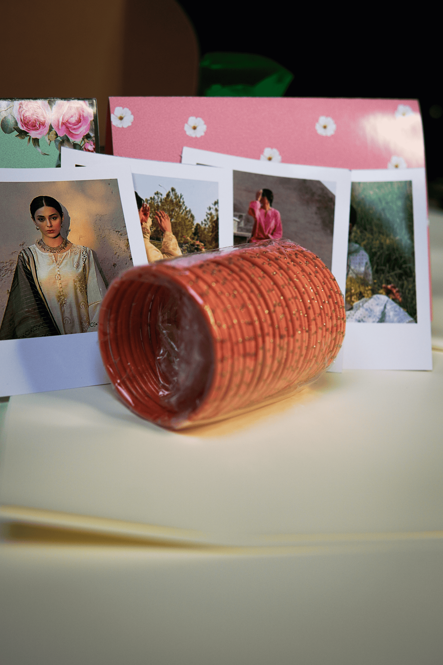 Set of vibrant and sparkling bangles perfect for Eid celebrations.