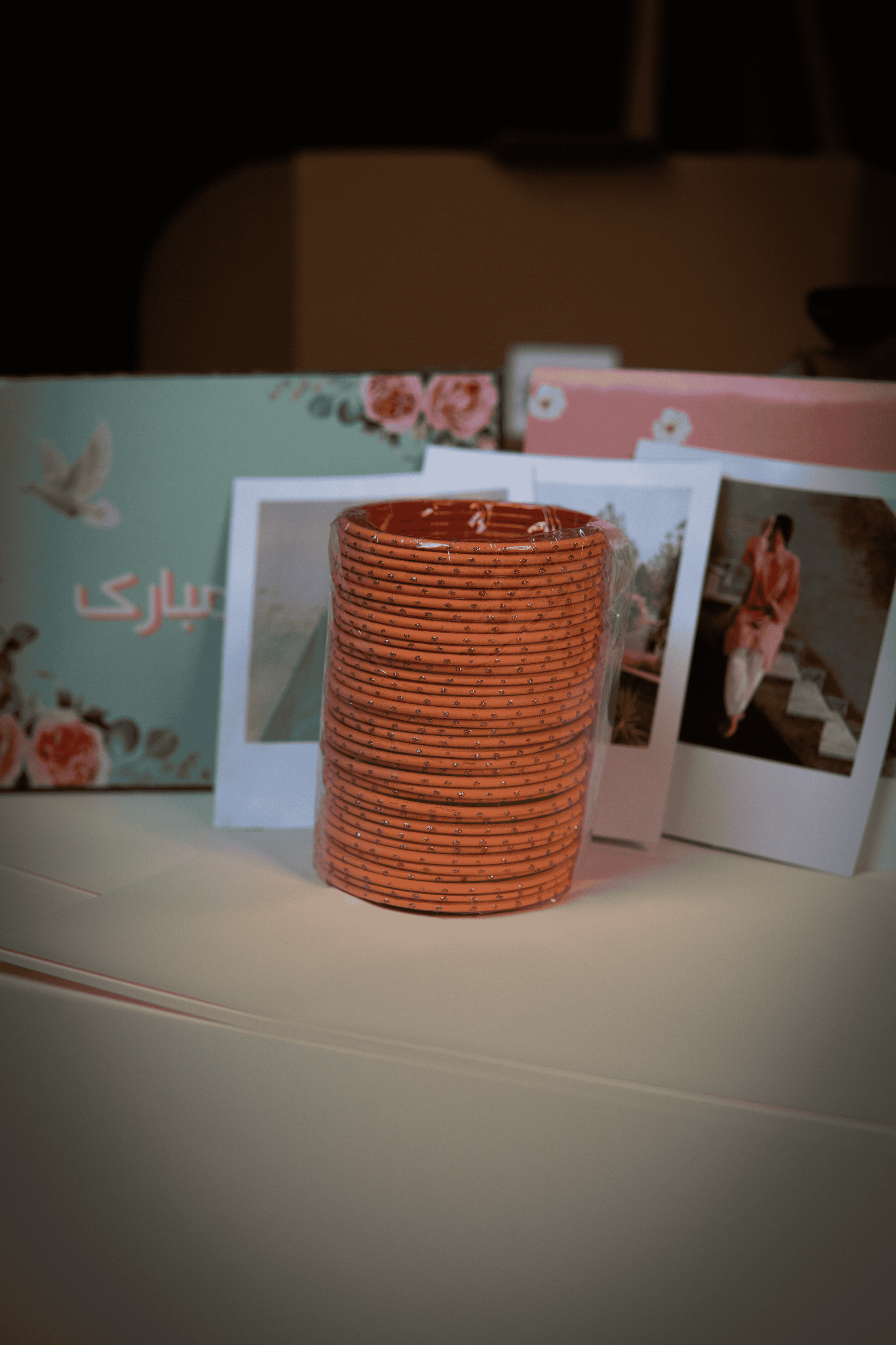 Set of vibrant and sparkling bangles perfect for Eid celebrations.