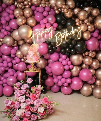 Birthday Party Celebration with Flower Bouquet