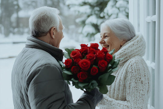 Personalized gifts and flower bouquet for him on Valentine’s Day