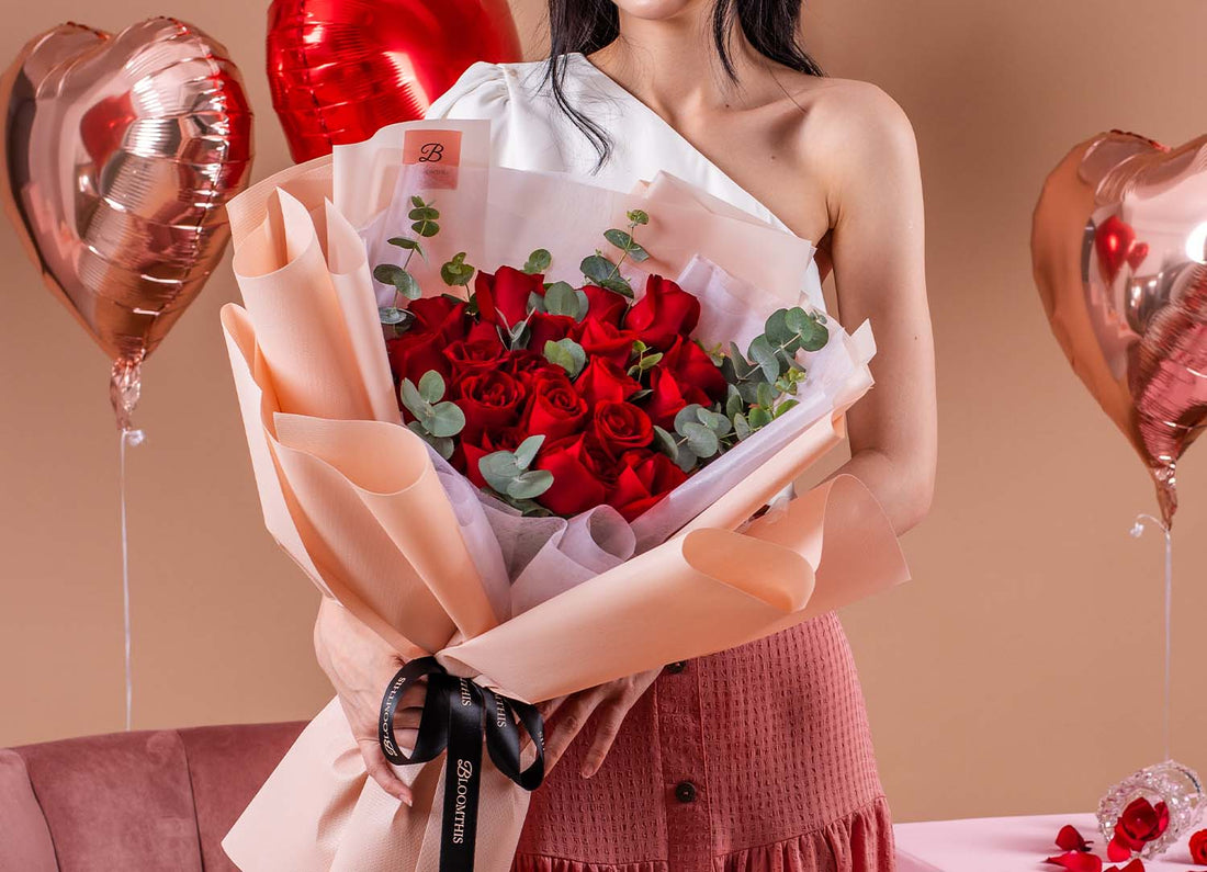 Valentine’s Day gift and flowers