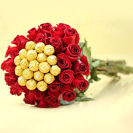 Celebrate birthday with chocolate and flowers.