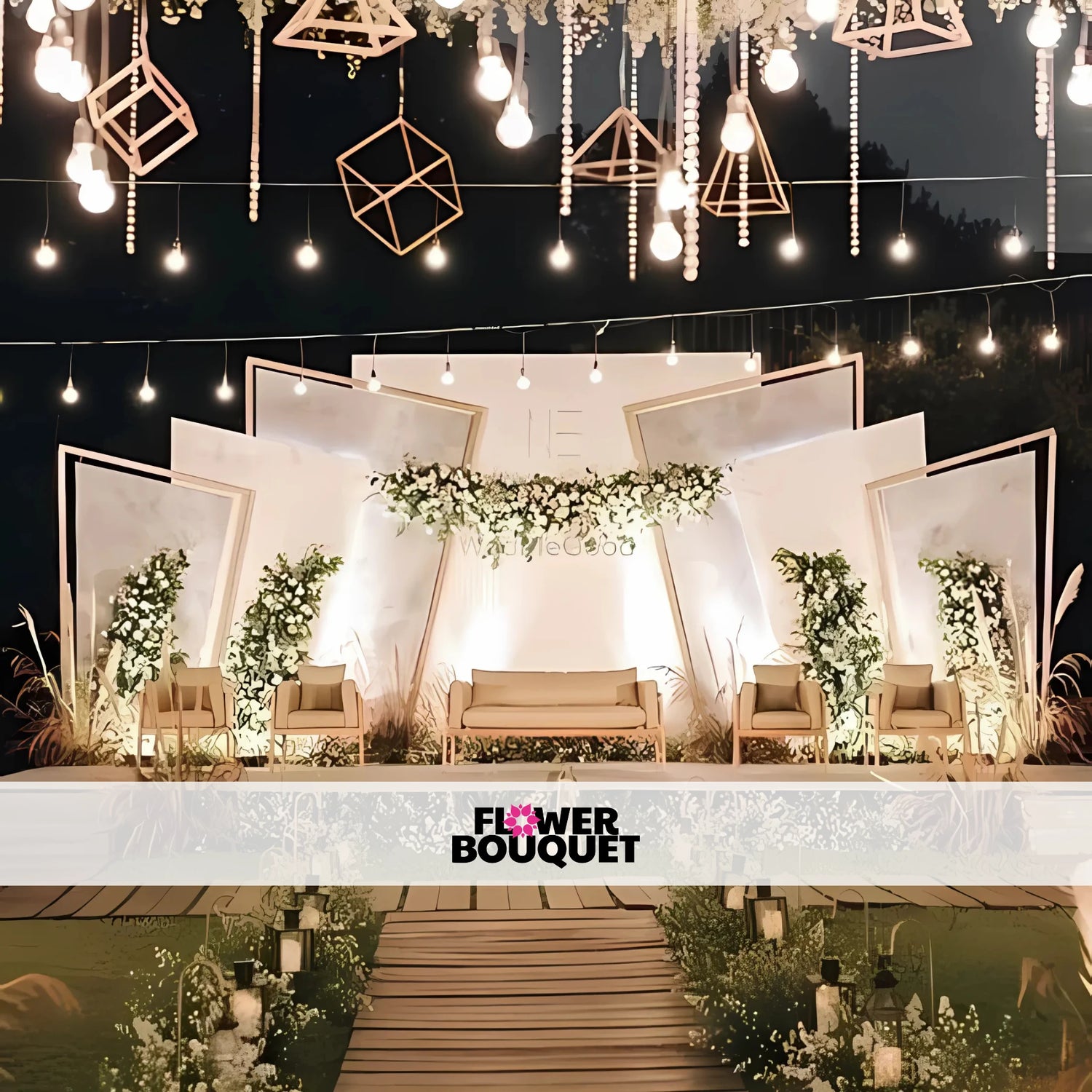 Barat Decoration with flower arrangements and decor