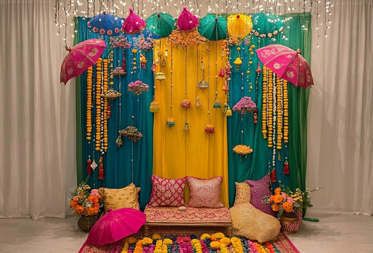 vibrant mehndi design decorations 