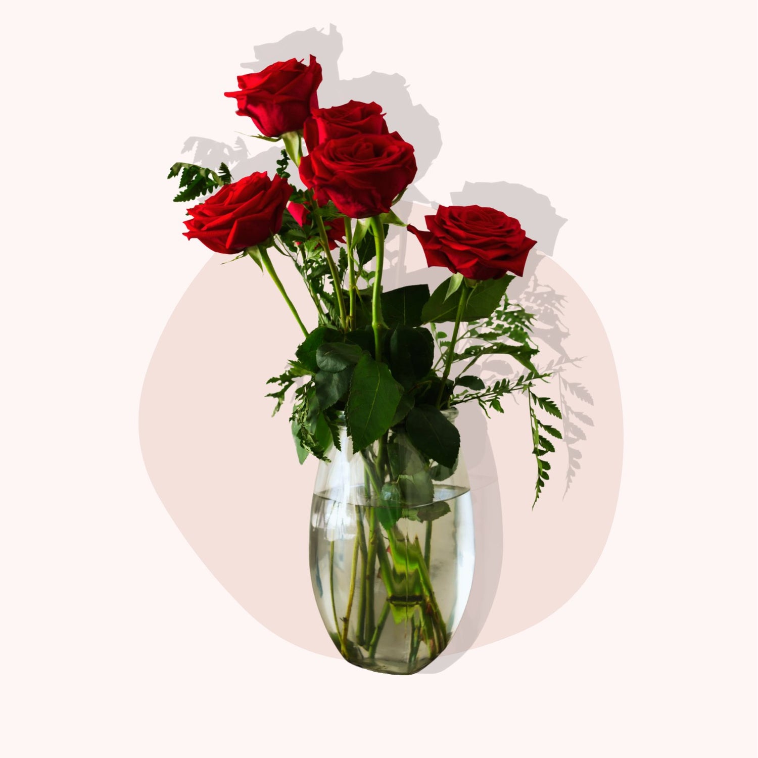 Valentines day gifts and flowers with red heat box with red flowers