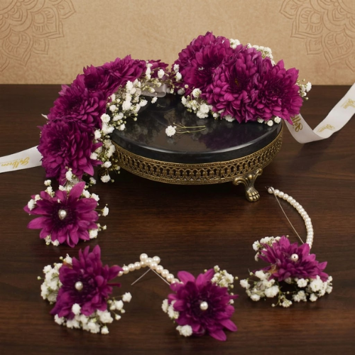Purple Blossom Floral Set