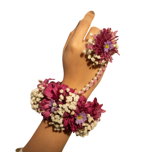 Purple Gajra Chain Set