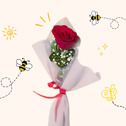 Single Red Rose Bouquet