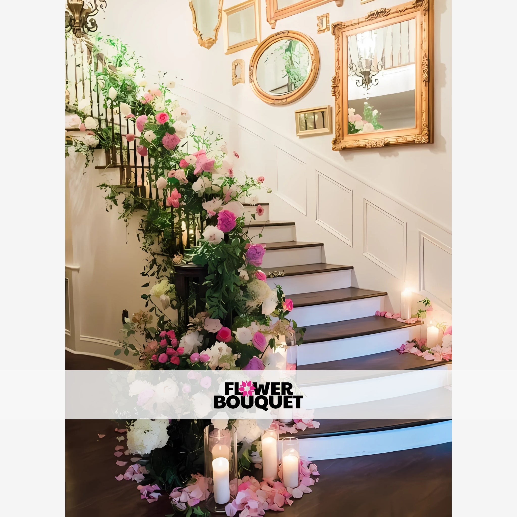 Beautiful Staircase Floral Arrangement – Flower Bouquet