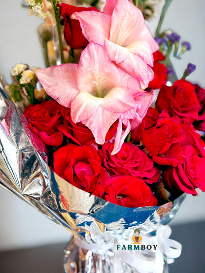 red roses bouquet for her