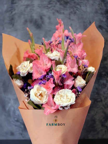 fresh flower bouquet by framboy flowers , pink and white