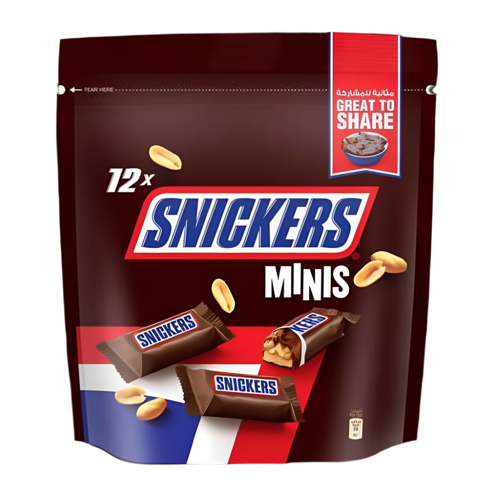 Snickers Mini Pack Snickers Minis 12-Pack – Bite-Size Chocolate Bars with Peanuts – Flower ...