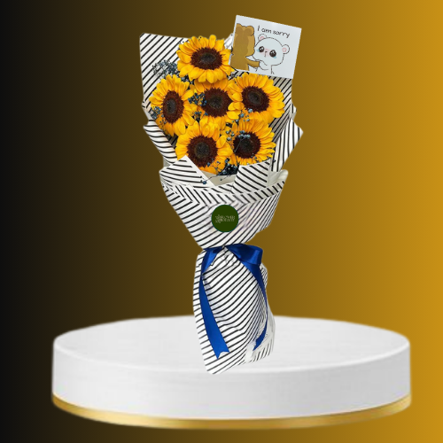 modern sunflower gift, fresh sunflowers