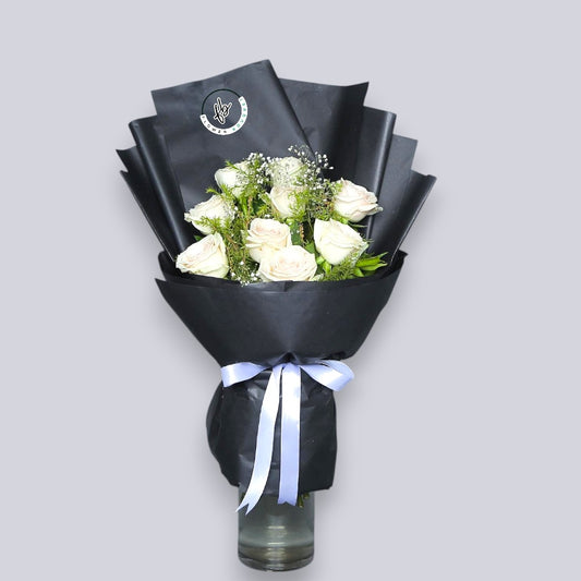 Elegant White Rose Bouquet