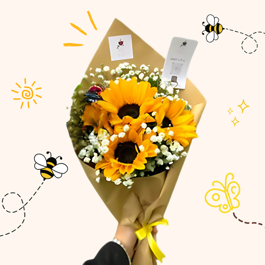 sunflowers trio bouquet