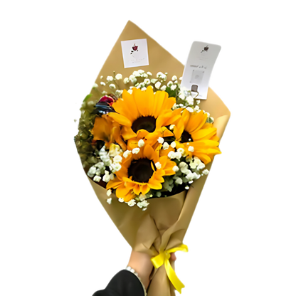 sunflowers trio bouquet